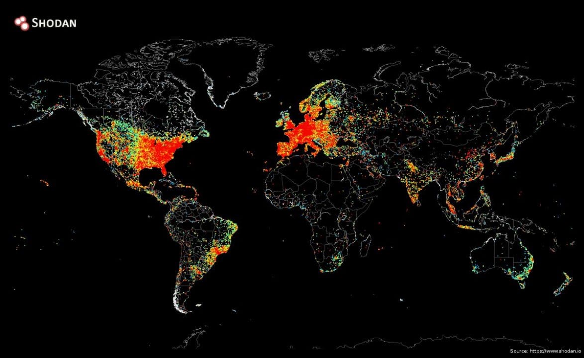 Where is the internet? A map of connected devices