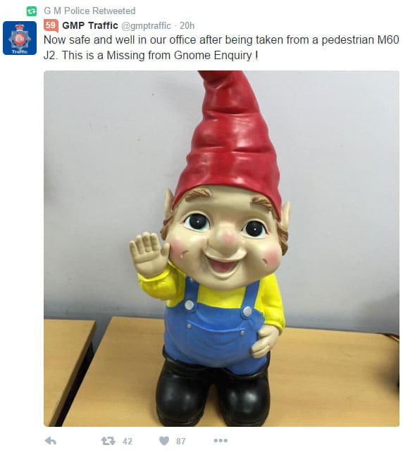 manchester police gnome tweet