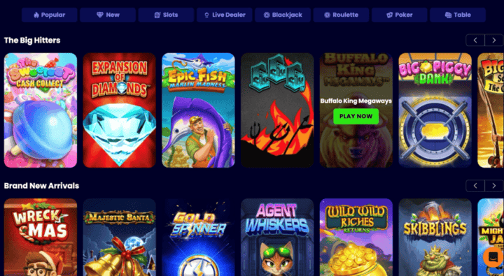 Jeffbet casino review 4 Screenshot of online casino game selection on smashing life website, featuring slots, blackjack, roulette, and poker options.