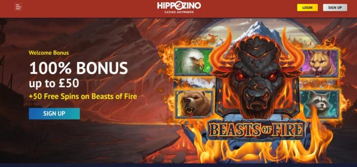 Hippozino casino bonus: £50 + 50 free spins 2 Hippozino casino bonus