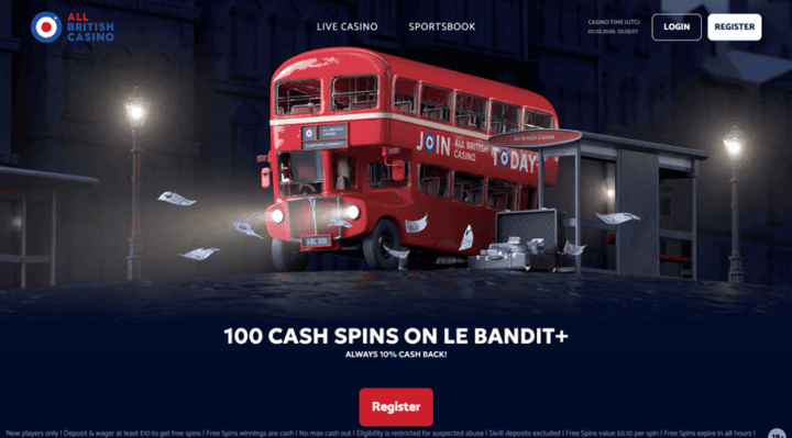 Grab your all british casino free spins bonus 1 All british casino free spins as part of its welcome bonus